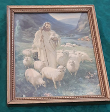 vintage 1942 Christian Wall Hanging THE LORD IS MY SHEPHERD by Warner Sallman picture