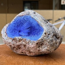 3.8 lb Blue Goethite Crystal Geode Specimen - Fibrous Mineral for Home Decor picture