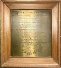 The Unanimous Declaration of the United States of America Engraved Brass Framed picture
