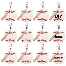 36PCS Baseball Acrylic Keychain Blank Wooden Stick Keychain Pendant Accessories picture