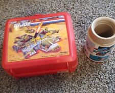Vintage 1990 GI Joe Aladdin Red Plastic Lunch Box w/ Thermos Missing Lid picture