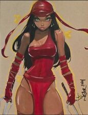 Marvel Daredevil - ELEKTRA - Sexy Comic Girl Original Art - By Jesterart - 2024 picture