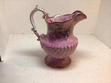 Antique English Sutherland Pink Pitcher, LUSTERWARE Jug.8.5 Tall. Fruit. picture