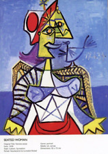 Seated Woman, 1939, by Pablo Picasso (Spanish, 1881-1973) --POSTCARD picture