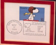 Snoopy framed mini poster with 2001 Snoopy stamp picture