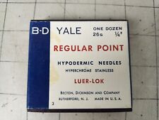 B-D YALE LUER-LOK ORIGINAL BOX OF 10 REGULAR POINT HYPODERMIC NEEDLES 26G 1/4” picture