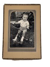Vintage Photograph Little Sitting On Old Tricycle picture