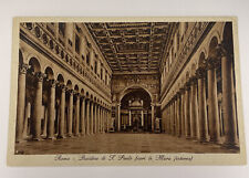 Vintage Roma Basilica di l paolo fuori le mura postcard P2 picture