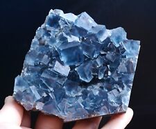 500g Natural Transparent Blue Cube Fluorite CRYSTAL CLUSTER Mineral Specimen picture