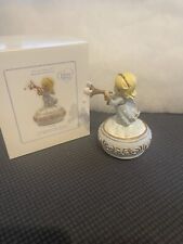 2009 Precious Moments Trumpeting Girl Angel Musical Music Box Hark the Herald picture