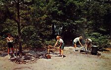 1963 NY LI Bayport Girl Scout Camp Edey Camp Fire Vintage  postcard A71 picture