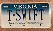 Exp Virginia Personalized Vanity License Plate Va T-SWIFT Tag Trucking Man Cave picture