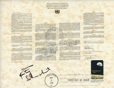 Astronaut Archives offers RARE Rusty Schweikart  signed Space Treaty Certificate picture