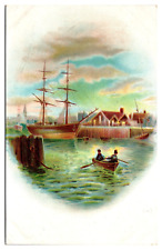 Antique Fleischmann's Compressed Yeast Advertising Card, Boat Scene on Front picture