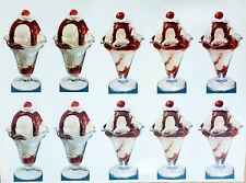 Original 1950's Uncut Sheet Ice Cream Sundae Die Cuts, Diner Advertising picture