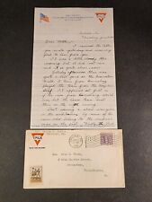 WWI YMCA 1919 LETTER HOME WITH FLAG CANCEL CORPORAL CONRO picture