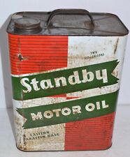 Vintage STANDBY Motor Oil 2 gallon can Nice Patina picture