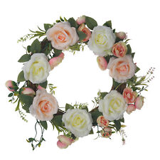 Artificial Christmas Wreath Simulation Rose Flowers Garland Christmas Decoration picture