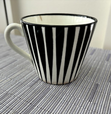 Upsala Ekeby Sweden Zebra Porcelain Black White Coffee Cup with 1/4