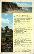 Sand Dunes Surf Cape Cod Massachusetts poem ~ 1931 vintage postcard picture