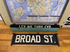NYC SUBWAY ROLL SIGN BMT 2 SIDED STOCK EXCHANGE BROAD STREET LOWER MANHATTAN ART picture