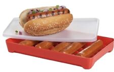Tupperware Hot Dog Keeper, Sausage, Bacon, Deli Meat RED CHILI Sheer Seal RARE picture