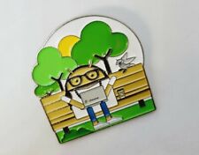 RARE Google Chrome logo Enamel Flat Pin Trees Bird Bench Robotic Figure picture