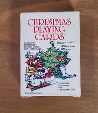 Vintage 1986 Christmas Comedy Novelty Playing Cards Reindeer, Snowman, Elf, Tree picture