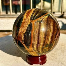 4.89LB  Natural tiger eye stone, quartz ball, crystal ball, rock repair gemstone picture