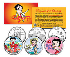 BETTY BOOP Officially Licensed 3-COIN U.S STATE QUARTER SET with COA *Rare* picture