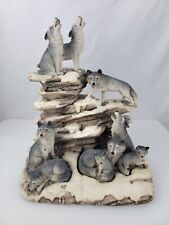Packs Of Howling Wolf Family  Resin Figurine Wolves Statue On Mountain  picture