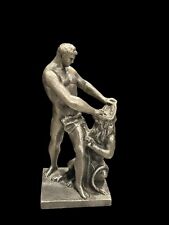 Vintage Bronze/Metal Sculpture of Heracles Slaying Nemean Lion Classic Mythology picture