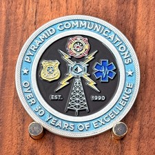 Pyramid Communications Public Safety Excellence Challenge Coin  W#31 picture
