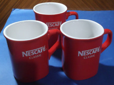 3 x Nestle NESCAFE Classic Red Coffee Rare Vintage Cups/Mugs Ceramic Porcelain  picture