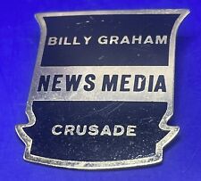 Billy Graham Crusade NEWS MEDIA PIN 1 3/4” picture