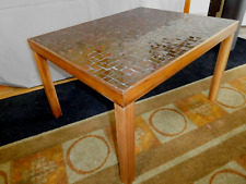 Vintage Mid Century Modern Mosaic Tile Coffee  With Walnut legs and sides picture