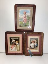 Warners Safe Yeast, Ayers Sasparilla + Unbranded Trade Card Ad Creatively Framed picture