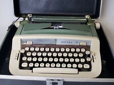 Royal Sabre Green Manual Typewriter 1970s w/ Original Carry Case picture
