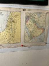 Vintage Middle East Map Plate – Arabia & Palestine/Transjordan 1938 picture