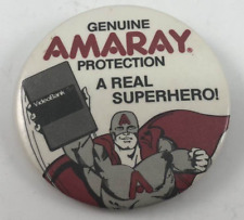 Vintage GENUINE AMARAY PROTECTION ~ A REAL SUPERHERO Button Pinback picture