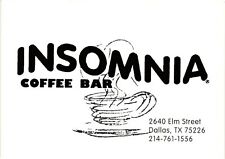 Vintage Postcard 4x6- Insomnia Coffee Bar, Dallas, TX. picture