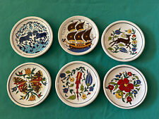 handMade Painted Manousakis Greek Ketamine Ceramic Art saucers/ mini plates picture