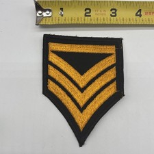U.S. Military Army Staff Sergeant Rank Patch Cut Chevron Gold Black X1 Insignia picture