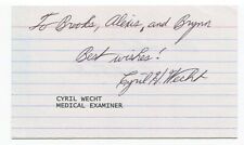 Cyril Wecht Signed 3x5 Index Card Autographed John JFK Assassination picture