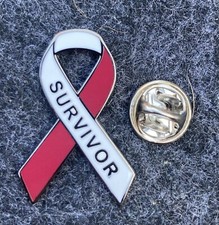 *NEW* Throat cancer Survivor awareness ribbon enamel badge / brooch. picture
