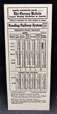 Reading Railway System Time Tables Card Form #77 (Sept 26, 1948) 2nd Ed. picture