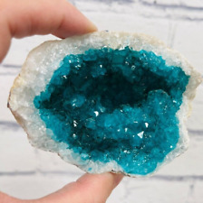 Dyed Crystal Quartz Geode, Turquoise Color Geode, Quartz In Rock Formation picture