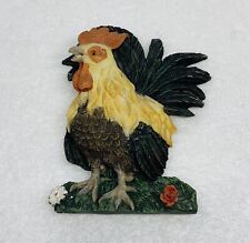Vintage 1980s Ceramic Rooster Chicken Fridge Magnet 3” Art Decor 31 picture