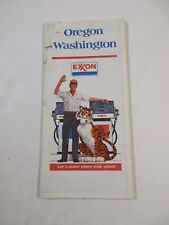 Vintage 1977 Exxon Oregon Washington Gas Station Travel Road Map~BR11 picture