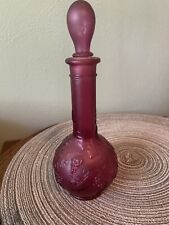 Vintage Avon Purple Grape & Leaves Glass Decanter picture